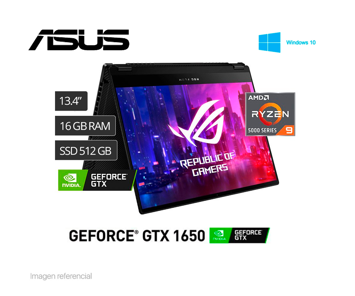 Laptop Asus Rog Flow X13 Gv301 K6300t Ryzen 9 16gb Ssd 512gb Gtx1650 133 Touch Screen W 8652